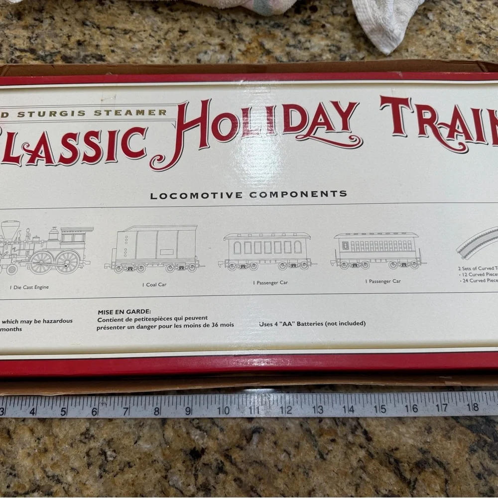 Restoration Hardware Red and Black Classic Holiday Train Box